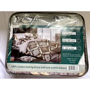 100% Cotton Feeling 3pcs Quilt Set -Full/ Queen